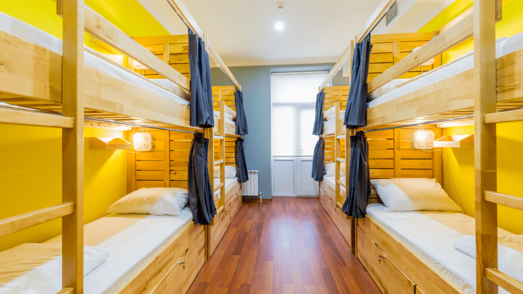 hostels with four sets of dorm bunkbeds