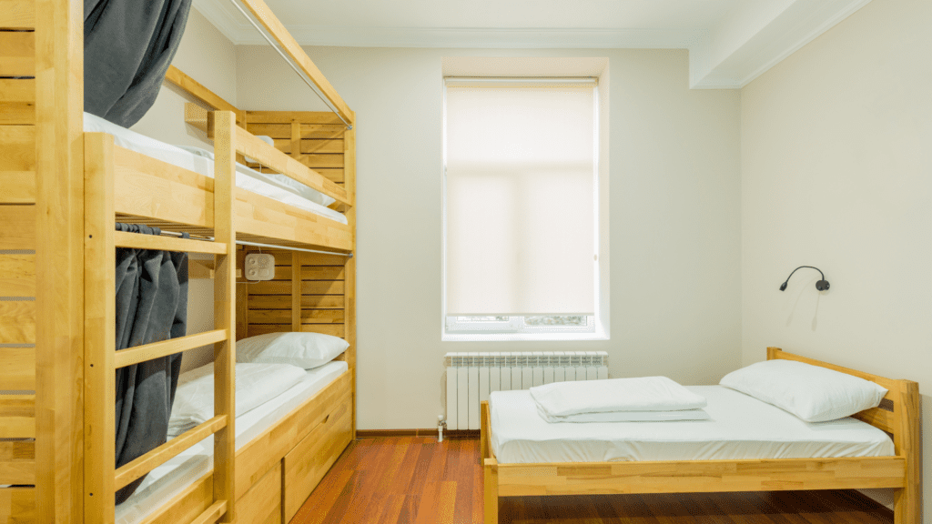 Hostels offer family rooms that are private